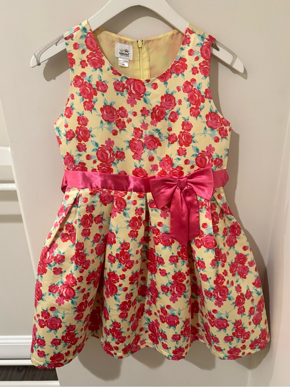 Jacadi Special Editions Yellow and Pink Floral Dress Size Large
